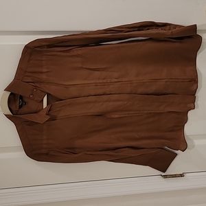 Massimo Dutti Burnt Orange Satin Blouse